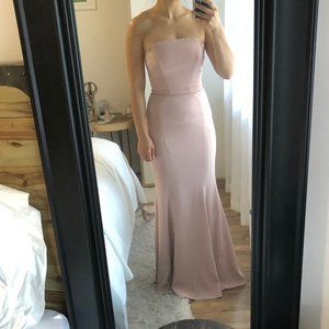 Rose pink strapless gown